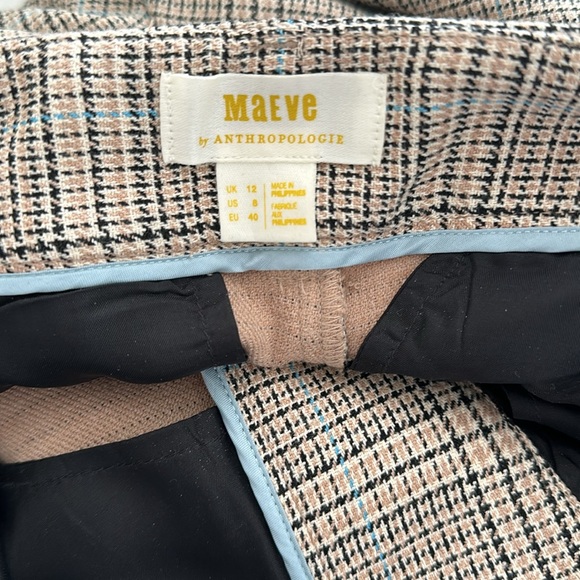Anthropologie Maeve Plaid Wide Leg Pants Size 8 - Picture 5 of 8